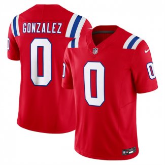 Camiseta NFL Limited New England Patriots Christian Gonzalez Alterno Vapor F.U.S.E. Rojo