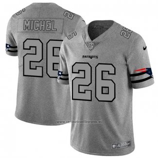 Camiseta NFL Limited New England Patriots Michel Team Logo Gridiron Gris