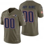 Camiseta NFL Limited New England Patriots Personalizada 2017 Salute To Service Verde