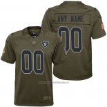 Camiseta NFL Limited Nino Las Vegas Raiders Personalizada Salute To Service Verde