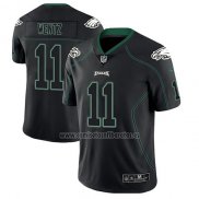 Camiseta NFL Limited Philadelphia Eagles Carson Wentz Negro Color Rush 2018 Lights Out