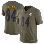 Camiseta NFL Limited Pittsburgh Steelers 84 Brown 2017 Salute To Service Verde