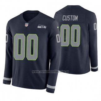 Camiseta NFL Seattle Seahawks Personalizada Azul Therma Manga Larga