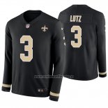 Camiseta NFL Therma Manga Larga New Orleans Saints Wil Lutz Negro