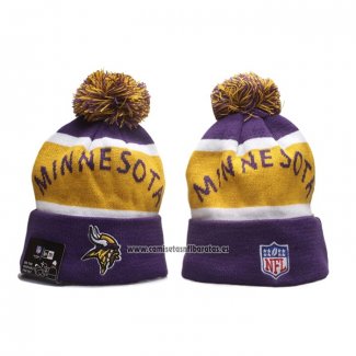 Gorro Beanie Minnesota Vikings New Era Violeta Amarillo