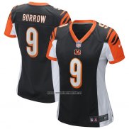 Camiseta NFL Game Mujer Cincinnati Bengals Joe Burrow 2020 Negro