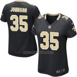 Camiseta NFL Game Mujer New Orleans Saints Johnson Negro