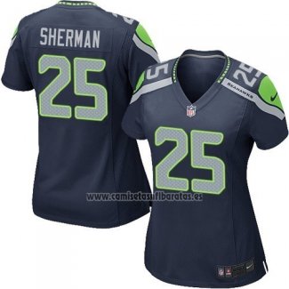 Camiseta NFL Game Mujer Seattle Seahawks Sherman Azul Oscuro