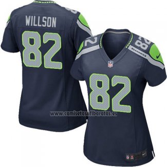 Camiseta NFL Game Mujer Seattle Seahawks Willson Azul Oscuro