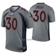 Camiseta NFL Legend Denver Broncos 30 Phillip Lindsay Inverted Gris