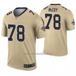 Camiseta NFL Legend New Orleans Saints 78 Erik Mccoy Inverted Oro