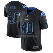 Camiseta NFL Limited Detroit Lions Jarrad Davis Negro Color Rush 2018 Lights Out