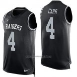 Camiseta NFL Limited Las Vegas Raiders Sin Mangas 4 Carr Negro