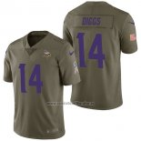 Camiseta NFL Limited Minnesota Vikings 14 Stefon Diggs 2017 Salute To Service Verde