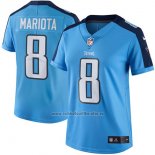 Camiseta NFL Limited Mujer Tennessee Titans 8 Mariota Azul