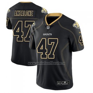 Camiseta NFL Limited New Orleans Saints Alex Anzalone Saints Negro Color Rush 2018 Lights Out