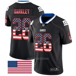 Camiseta NFL Limited New York Giants Barkley Rush USA Flag Negro