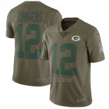 Camiseta NFL Limited Nino Green Bay Packers 12 Rodgers 2017 Salute To Service Verde