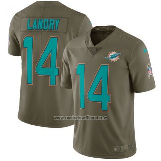 Camiseta NFL Limited Nino Miami Dolphins 14 Landry 2017 Salute To Service Verde