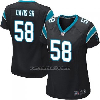 Camiseta NFL Game Mujer Carolina Panthers Davis Sr Negro