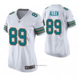 Camiseta NFL Game Mujer Miami Dolphins Dwayne Allen Throwback Blanco
