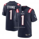 Camiseta NFL Game New England Patriots Cole Strange 2022 NFL Draft Pick Azul