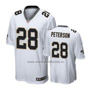 Camiseta NFL Game New Orleans Saints 28 Adrian Peterson Blanco
