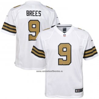 Camiseta NFL Game Nino New Orleans Saints Drew Brees Blanco Color Rush