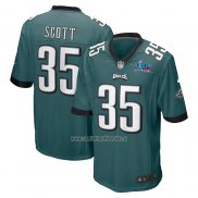 Camiseta NFL Game Philadelphia Eagles Boston Scott Super Bowl LVII Patch Verde