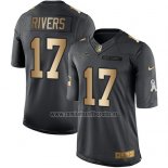 Camiseta NFL Gold Anthracite San Diego Chargers Rivers Salute To Service 2016 Negro