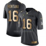 Camiseta NFL Gold Anthracite San Francisco 49ers Montana Salute To Service 2016 Negro