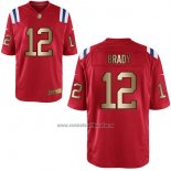 Camiseta NFL Gold Game New England Patriots Brady Rojo