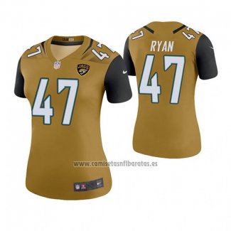 Camiseta NFL Legend Jacksonville Jaguars Jake Ryan Mujer Oro Color Rush