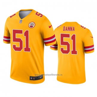 Camiseta NFL Legend Kansas City Chiefs Michael Danna Inverted Oro