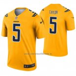 Camiseta NFL Legend Los Angeles Chargers 5 Tyrod Taylor Inverted Oro