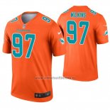 Camiseta NFL Legend Miami Dolphins 97 Christian Wilkins Inverted Naranja