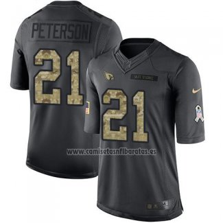 Camiseta NFL Limited Arizona Cardinals 21 Patrick Peterson Negro Stitched 2016 Salute To Service