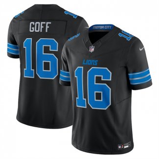 Camiseta NFL Limited Detroit Lions Jared Goff Vapor F.U.S.E. Negro