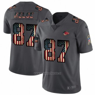 Camiseta NFL Limited Kansas City Chiefs Kelce Retro Flag Negro