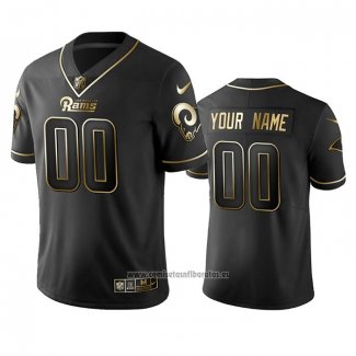 Camiseta NFL Limited Los Angeles Rams Personalizada Golden Edition Negro