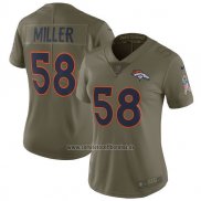 Camiseta NFL Limited Mujer Denver Broncos 58 Miler 2017 Salute To Service Verde