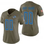 Camiseta NFL Limited Mujer Detroit Lions Personalizada 2017 Salute To Service Verde