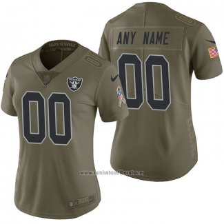 Camiseta NFL Limited Mujer Las Vegas Raiders Personalizada 2017 Salute To Service Verde