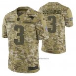 Camiseta NFL Limited New England Patriots 3 Stephen Gostkowski 2018 Salute To Service Camuflaje