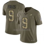Camiseta NFL Limited Philadelphia Eagles 9 Nick Foles 2017 Salute To Service Camuflaje