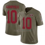 Camiseta NFL Limited San Francisco 49ers 10 Jimmy Garoppolo Rojo Stitched 2017 Salute To Service