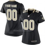 Camiseta NFL Mujer New Orleans Saints Personalizada Negro
