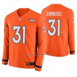 Camiseta NFL Therma Manga Larga Denver Broncos Justin Simmons Naranja