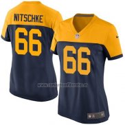 Camiseta NFL Game Mujer Green Bay Packers Nitschke Negro Amarillo