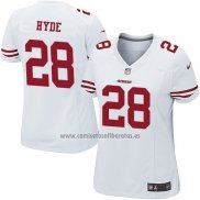 Camiseta NFL Game Mujer San Francisco 49ers Hyde Blanco